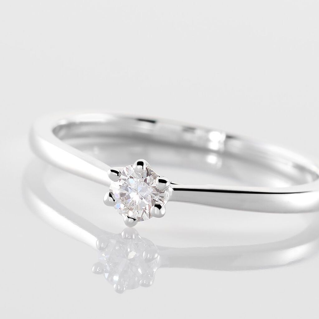 Bague Solitaire Athena Or Blanc Diamant - Bagues solitaires Femme | Histoire d&rsquo;Or