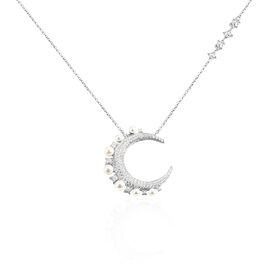 Collier Moon Argent Perle D'imitation Chrysoprase Et Oxyde - Colliers Femme | Histoire d’Or