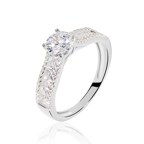Bague Solitaire Hamane Argent Blanc Oxyde De Zirconium - Bagues solitaires Femme | Histoire d’Or