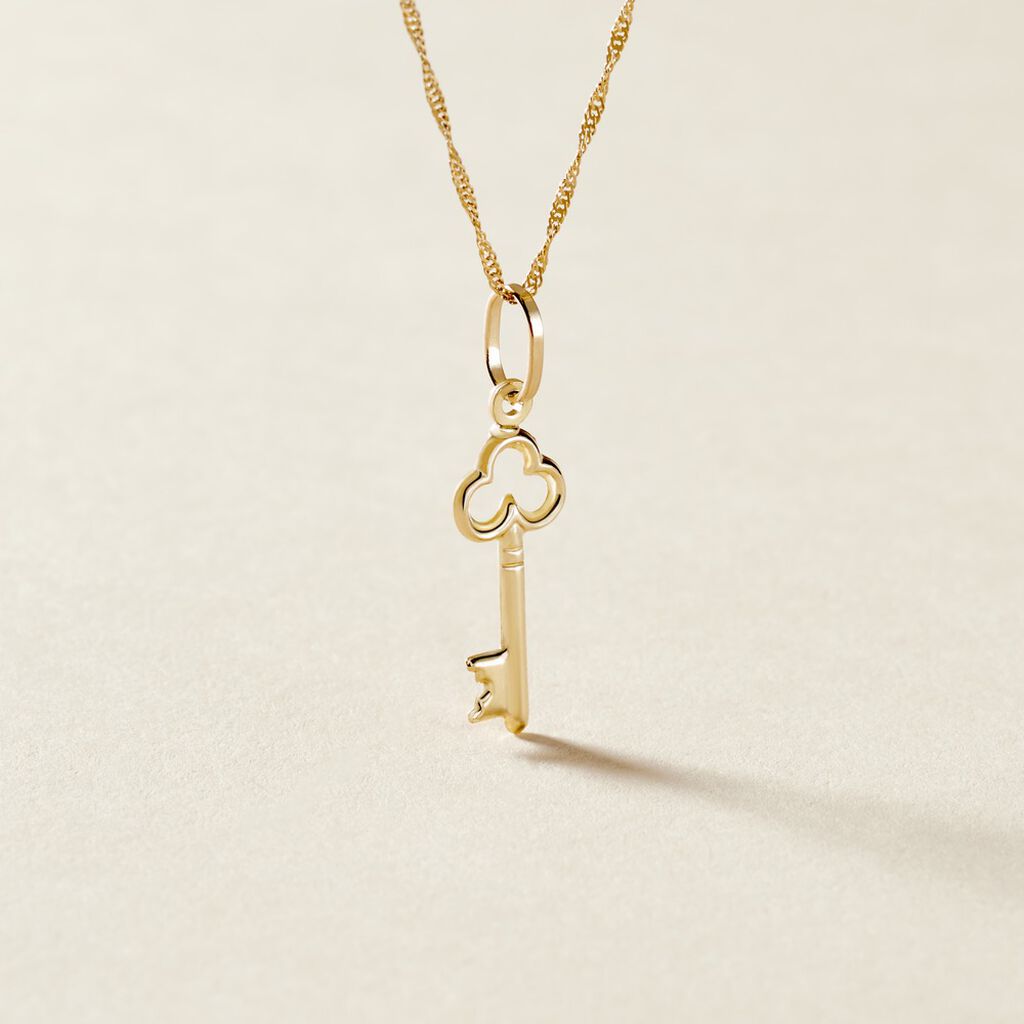 Pendentif Fatilia Clef Coeur Or Jaune - Pendentifs Famille | Histoire d&rsquo;Or
