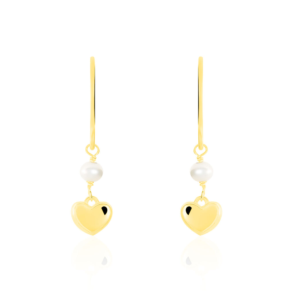 Boucles D'oreilles Pendantes Or Jaune Perle D'imitation - Boucles d'oreilles pendantes Femme | Histoire d’Or
