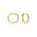 Cr&eacute;oles Leatrice Or Jaune Topaze Bleu Sky - Boucles d'oreilles cr&eacute;oles Femme | Histoire d&rsquo;Or