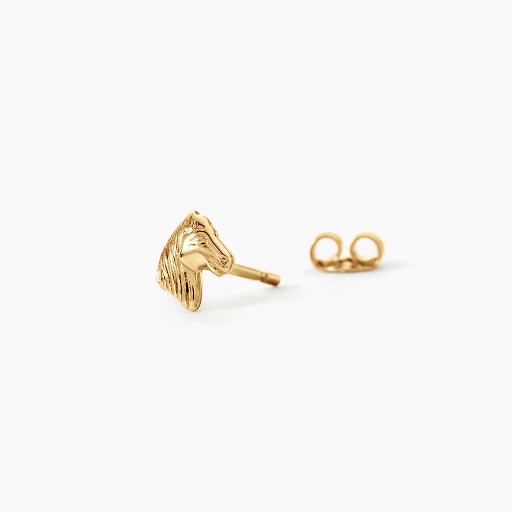 Boucles D'Oreilles Puces Freyia Argent Dor&eacute; A L'Or 750/1000 - Boucles d'oreilles fantaisie Femme | Histoire d&rsquo;Or
