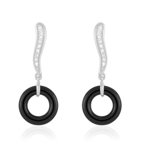 Boucles D'oreilles Pendantes Delphinia Argent Blanc Oxyde De Zirconium - Boucles d'oreilles fantaisie Femme | Histoire d&rsquo;Or