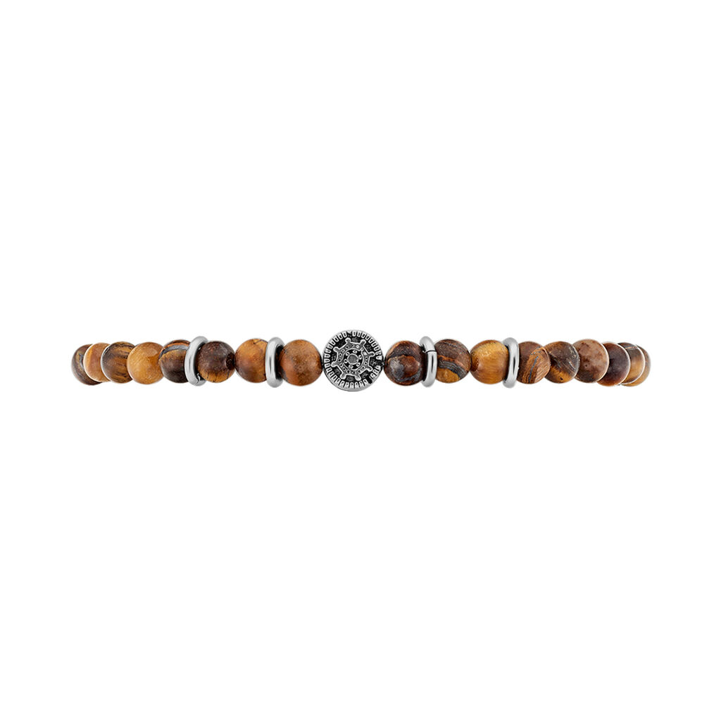 Bracelet Houria Acier Blanc Pierre De Synthese Et Olivine - Bracelets Homme | Histoire d’Or