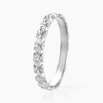 Alliance Fleur Diamantee Ruban Plat Or Blanc - Alliances Unisex | Histoire d&rsquo;Or