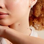 Boucles D'oreilles Puces Virgie Argent Blanc - Boucles d'oreilles fantaisie Femme | Histoire d&rsquo;Or