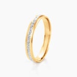 Alliance Caroline Sablee Ruban Plat Or Bicolore - Alliances Unisex | Histoire d&rsquo;Or