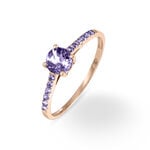 Bague Manon Or Rose Amethyste - Bagues solitaires Femme | Histoire d&rsquo;Or