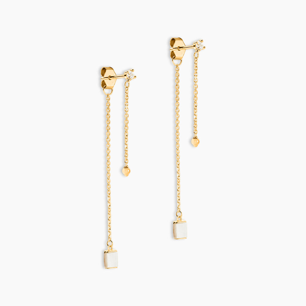 Boucles D'oreilles Pendantes Lucky Gems Or Jaune Nacre - Boucles d'oreilles pendantes Femme | Histoire d&rsquo;Or