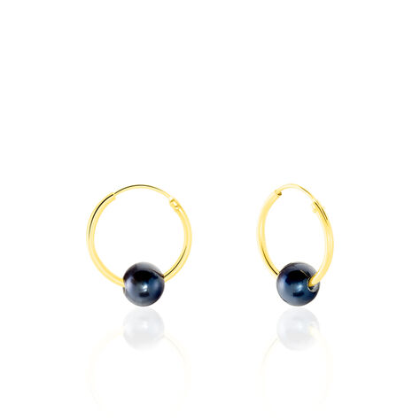 Boucles D'oreilles Puces Suraya Or Jaune Perle De Culture - Boucles d'oreilles créoles Femme | Histoire d’Or