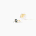 Boucles D'oreilles Puces Carin Serti Griffe 2 Or Jaune Oxyde - Clous d'oreilles Femme | Histoire d&rsquo;Or