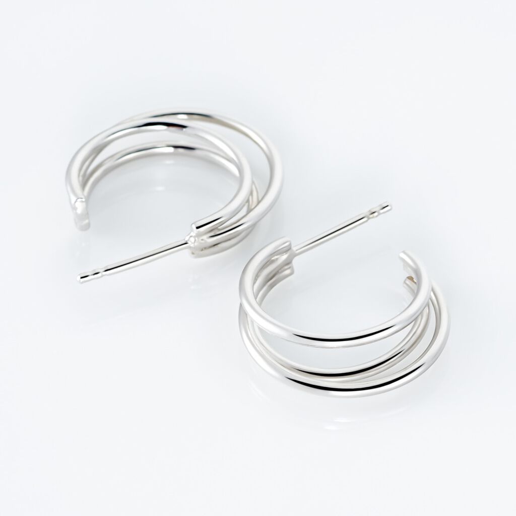 Créoles Argent Blanc Jukka - Boucles d'oreilles créoles Femme | Histoire d’Or