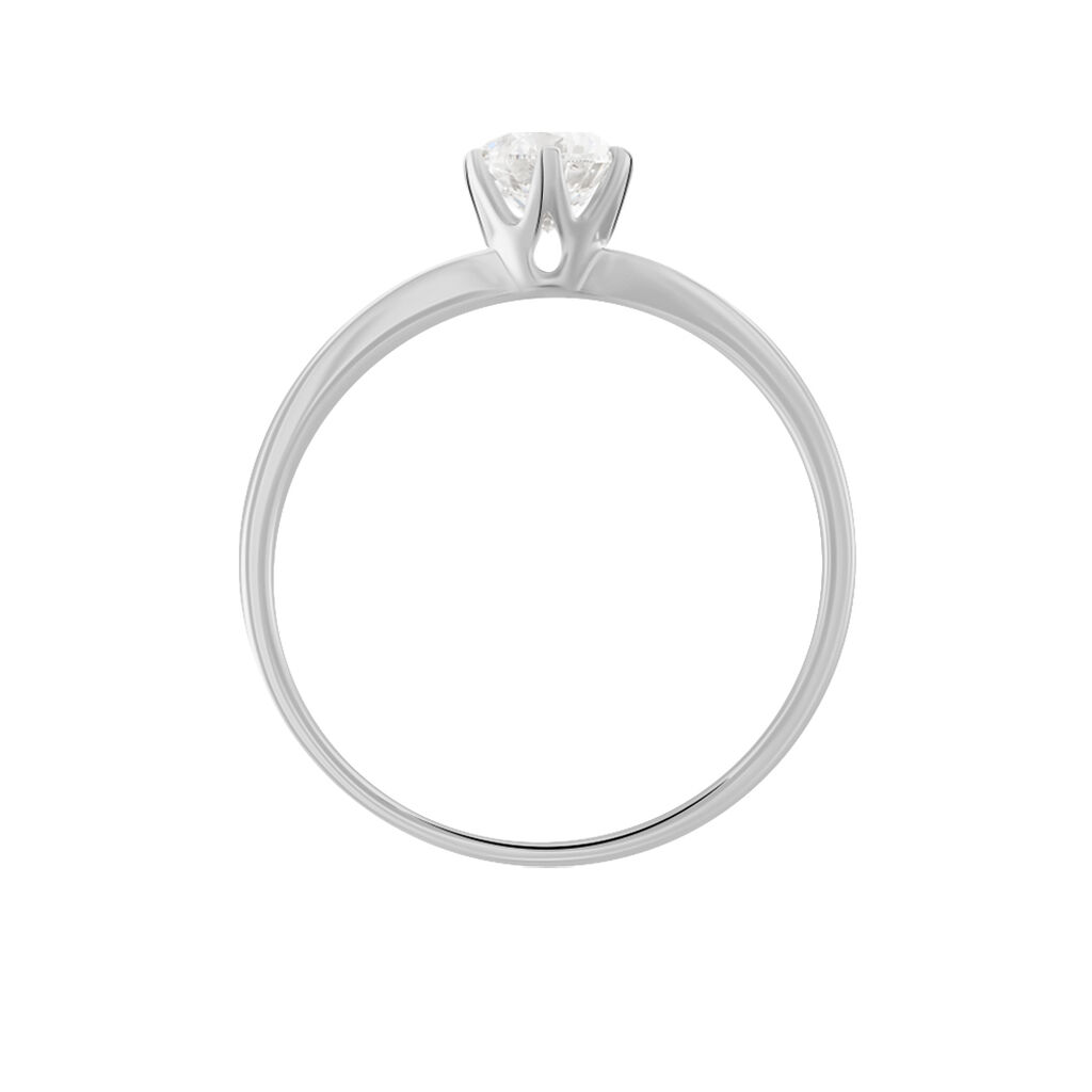 Bague Solitaire Natalia Or Blanc Diamant Synthetique - Bagues solitaires Femme | Histoire d’Or