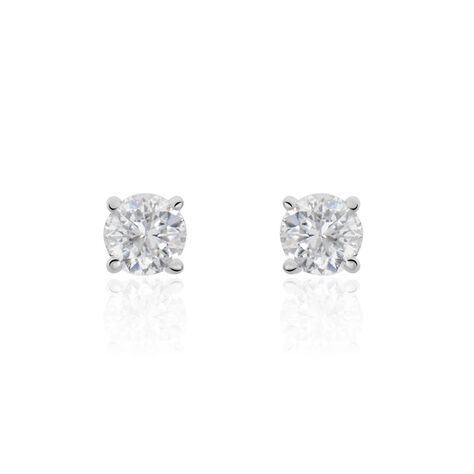 Boucles D'oreilles Puces Aphrodite Or Blanc Diamant - Clous d'oreilles Famille | Histoire d’Or