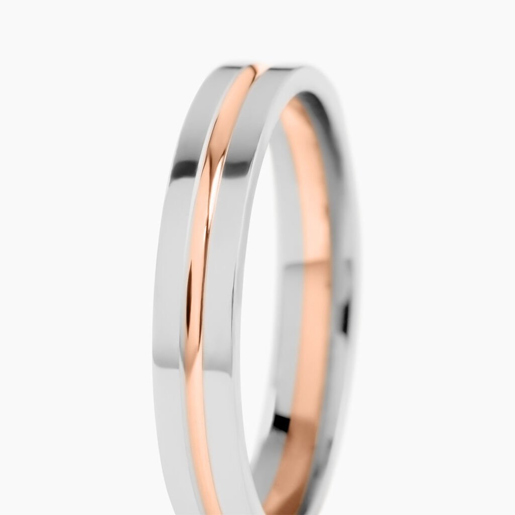 Alliance Liseret Ruban Plat Or Bicolore - Alliances Unisex | Histoire d&rsquo;Or