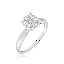 Bague Charlene Platine Blanc Diamant - Bagues avec pierre Femme | Histoire d’Or