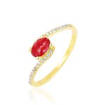 Bague Loriane Or Jaune Rubis Et Diamant - Bagues solitaires Femme | Histoire d&rsquo;Or