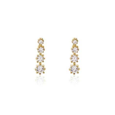 Boucles D'oreilles Pendantes Plaqué Or Beisiris Oxydes De Zirconium - Boucles d'oreilles fantaisie Femme | Histoire d’Or