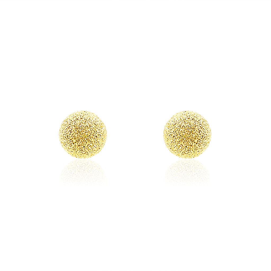 Boucles D'oreilles Puces Fidelia Boule Sablee Or Jaune - Clous d'oreilles Femme | Histoire d’Or