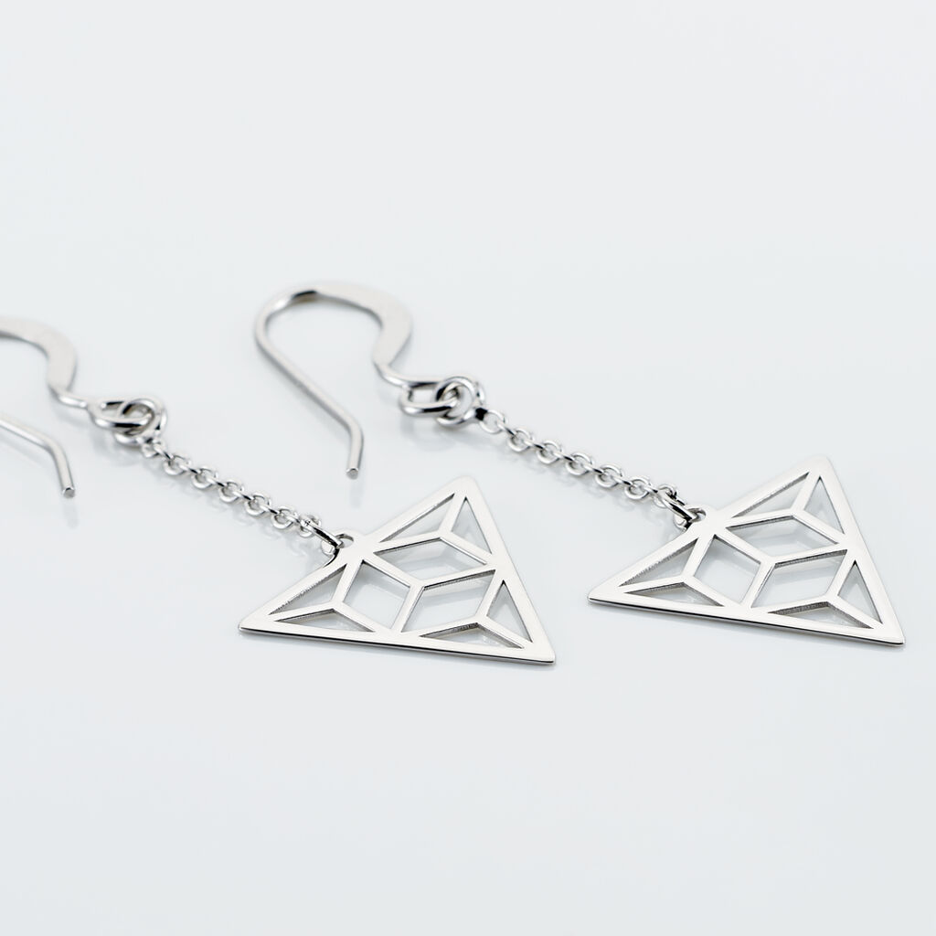 Boucles D'oreilles Pendantes Fidela Argent Blanc - Boucles d'oreilles fantaisie Femme | Histoire d’Or