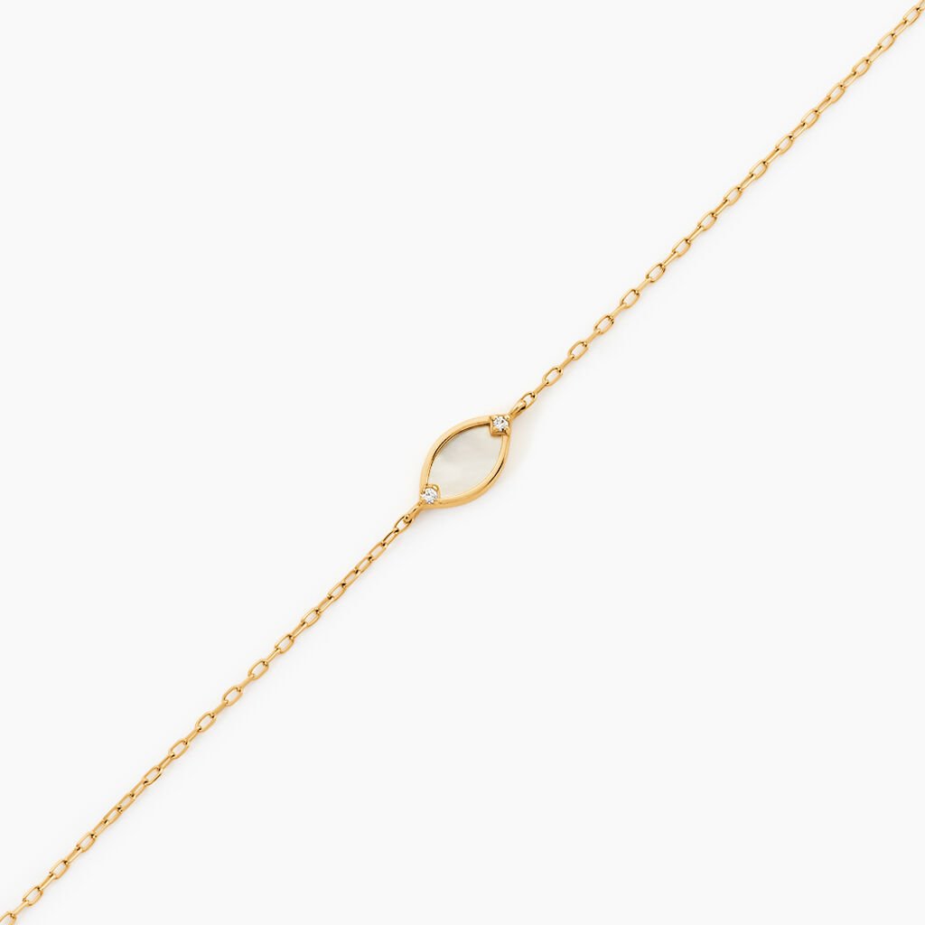 Bracelet Chelo Or Jaune Nacre Oxyde De Zirconium - F&ecirc;te des m&egrave;res Femme | Histoire d&rsquo;Or
