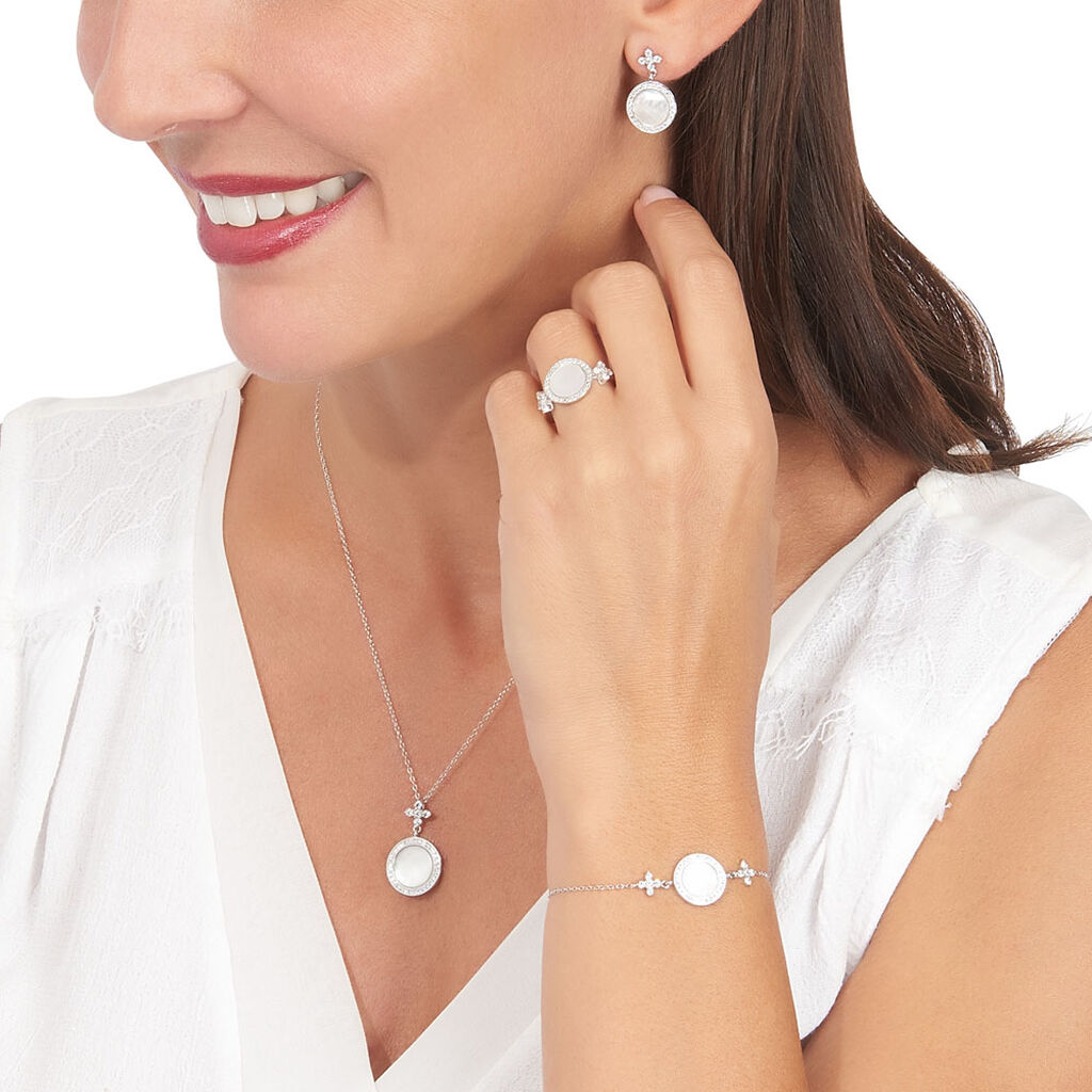 Collier Hacena Argent Blanc Oxyde De Zirconium - Colliers fantaisie Femme | Histoire d’Or