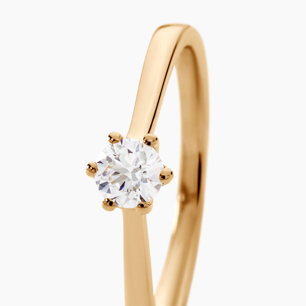 Bague Solitaire Athena Or Jaune Diamant - Bagues solitaires Femme | Histoire d’Or