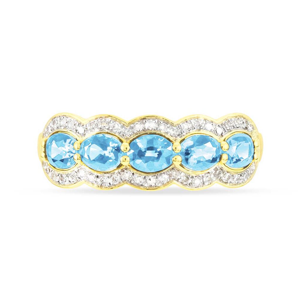 Bague Margaux Or Jaune Topaze Et Diamant - Bagues avec pierre Femme | Histoire d’Or
