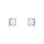 Boucles D'oreilles Puces Or Blanc Oxyde De Zirconium