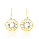 Boucles D'oreilles Pendantes Thallya Or Jaune Oxyde De Zirconium - Boucles d'oreilles pendantes Femme | Histoire d&rsquo;Or