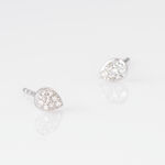 Boucles D'oreilles Puces Nevena Or Blanc Diamant - Clous d'oreilles Femme | Histoire d&rsquo;Or