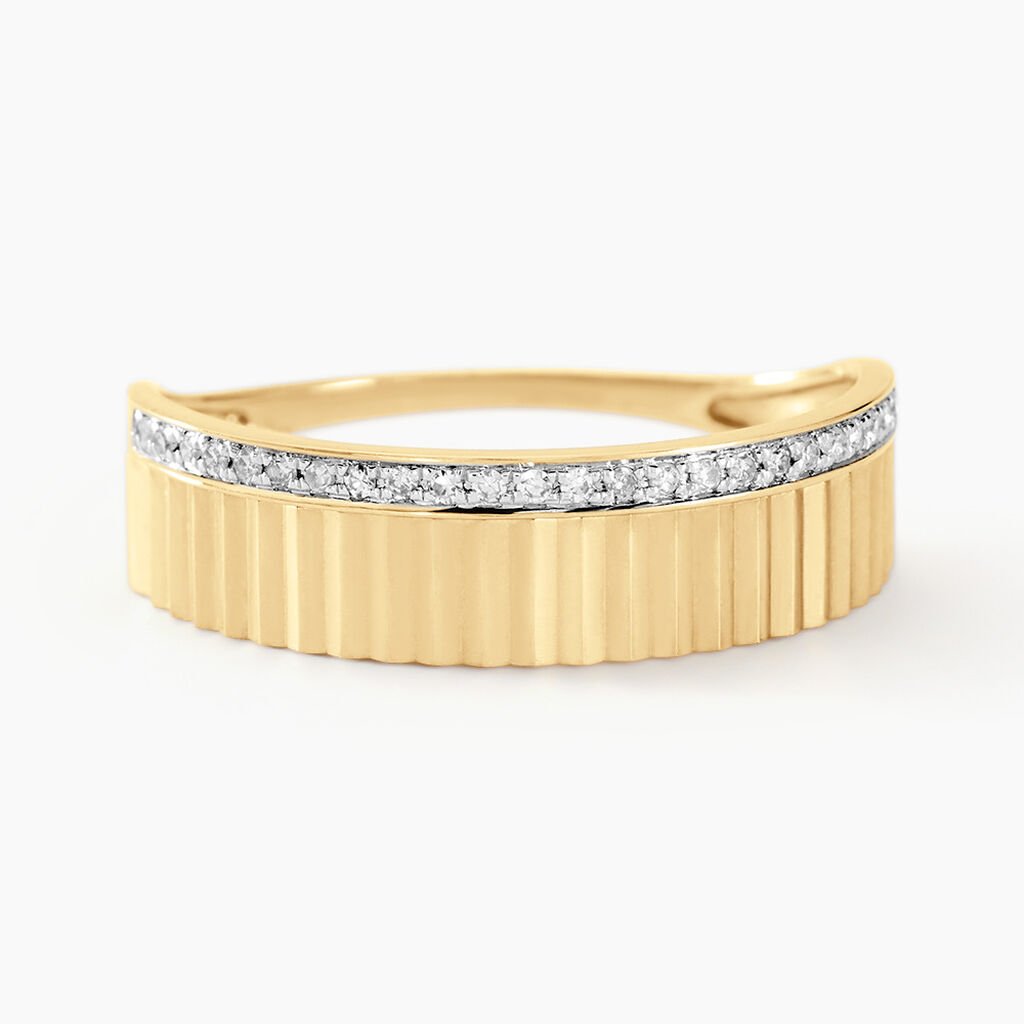 Bague Diamantee Or Jaune Diamant - Bagues avec pierre Femme | Histoire d’Or