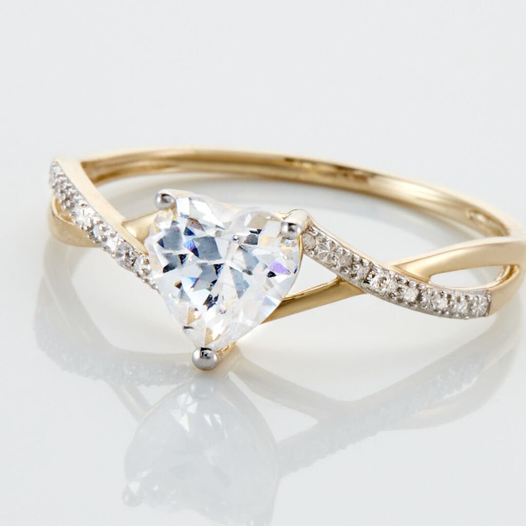 Bague Or Jaune Clothilde Oxyde De Zirconium - Bagues solitaires Femme | Histoire d&rsquo;Or