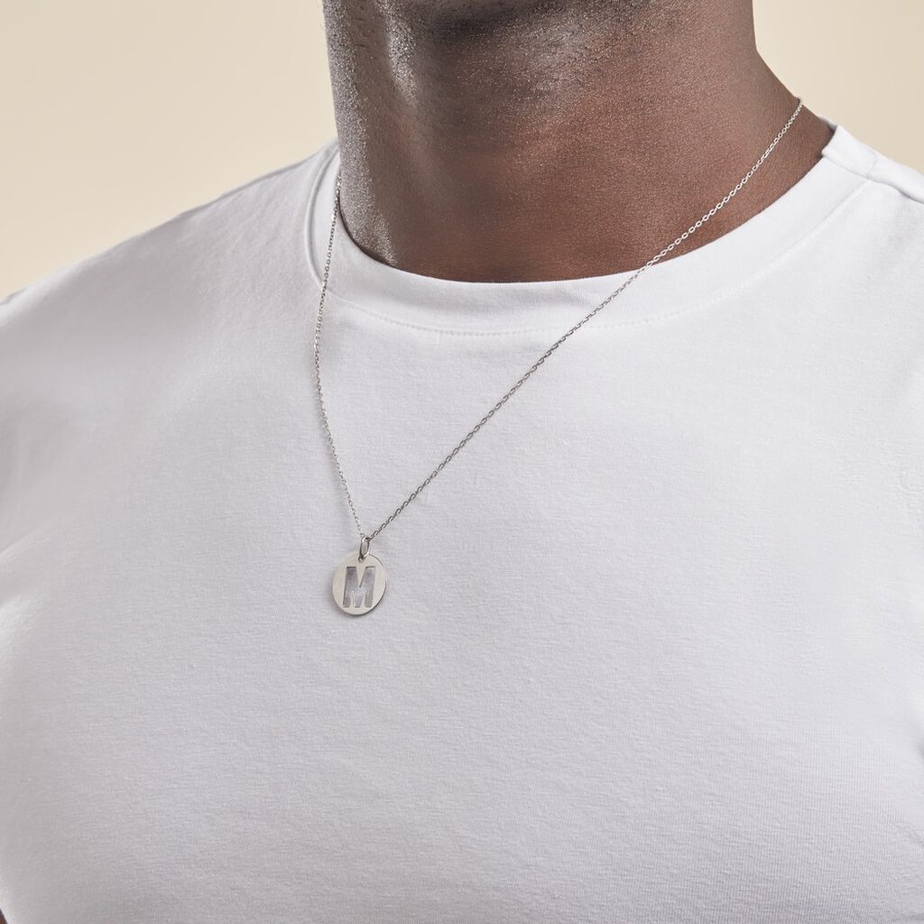 Pendentif Elio M Argent Blanc - Pendentifs Famille | Histoire d’Or