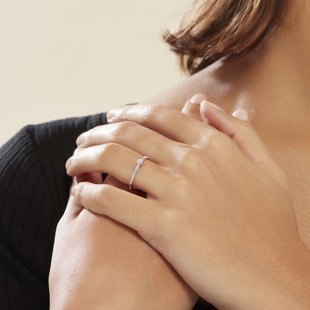 Bague Eliisa Or Blanc Diamant - Bagues solitaires Femme | Histoire d’Or