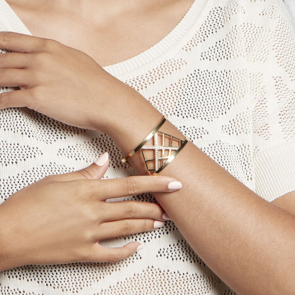 Bracelet Jonc Imagine Celine Acier Jaune Cristal - Bracelets Femme | Histoire d’Or