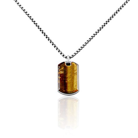 Collier Acier Vieillit Hakan œil De Tigre - Colliers fantaisie Homme | Histoire d’Or