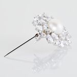 Broche Kaki Argent Blanc Perle De Culture - Autres bijoux Femme | Histoire d&rsquo;Or