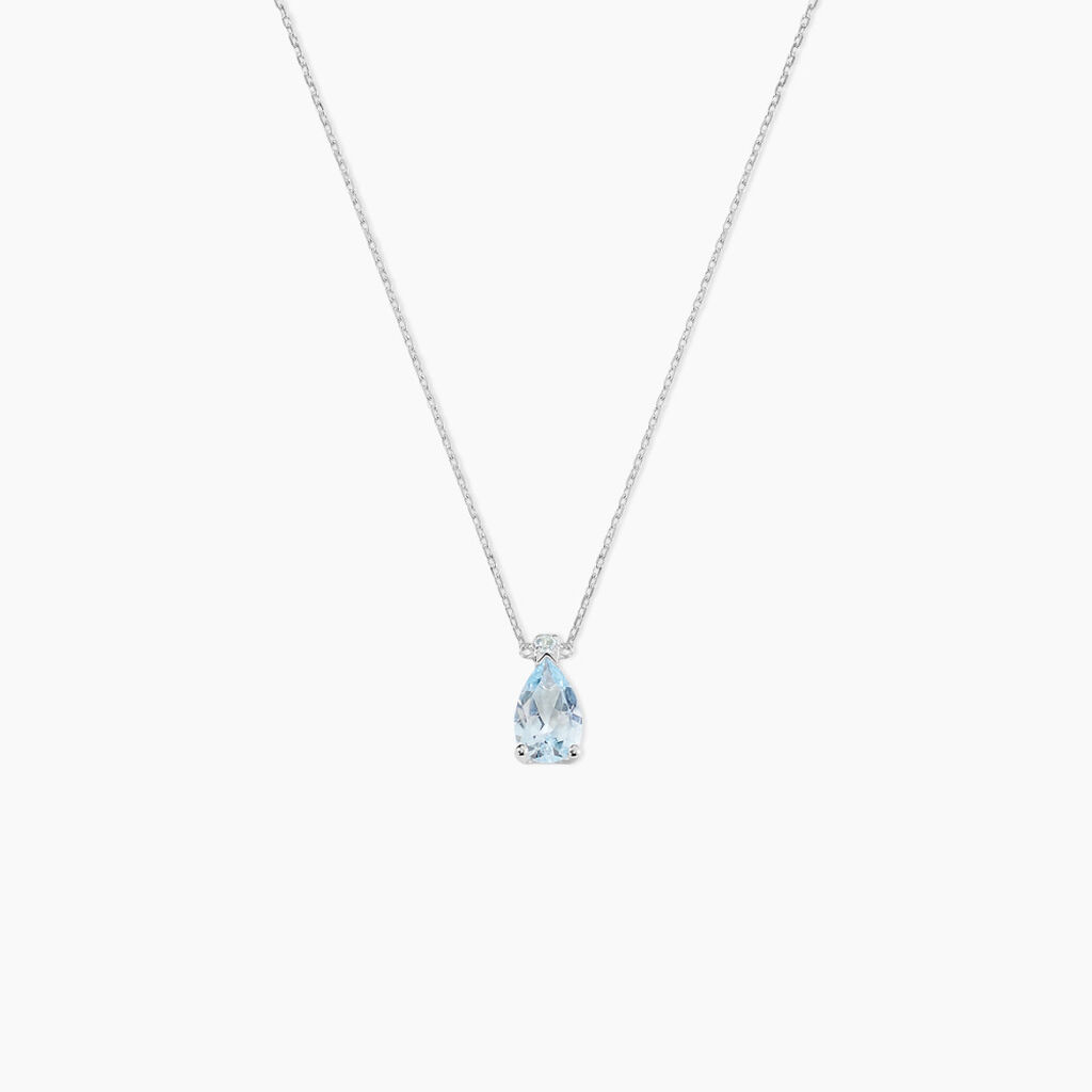 Collier Yrene Or Blanc Topaze