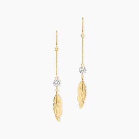 Boucles D'oreilles Pendantes Powoo Or Jaune Strass - Boucles d'oreilles pendantes Femme | Histoire d&rsquo;Or