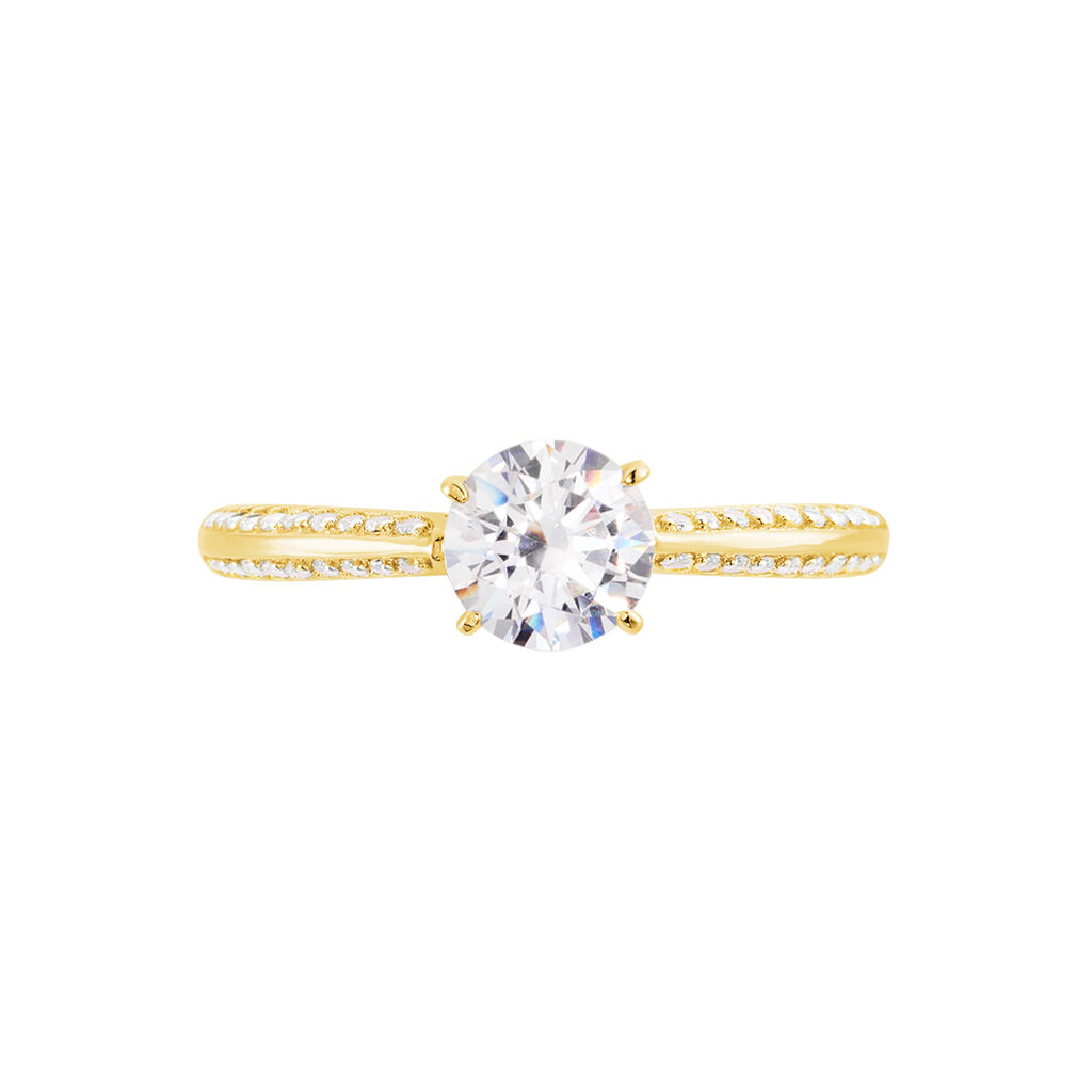 Bague Solitaire Veronique-marie Or Jaune Oxyde De Zirconium - Bagues solitaires Femme | Histoire d’Or