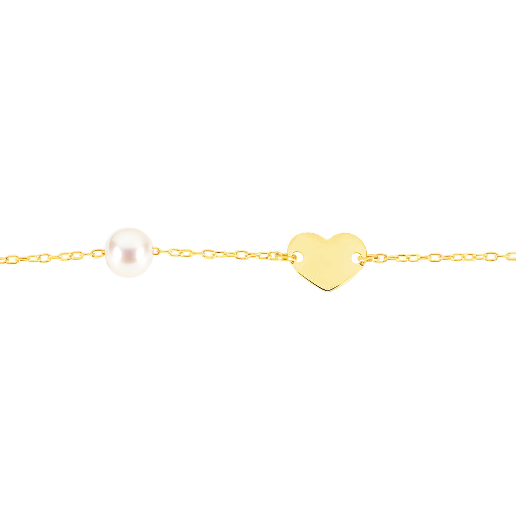 Bracelet Roselena Coeur Or Jaune Perle De Culture - Bracelets Coeur Enfant | Histoire d’Or