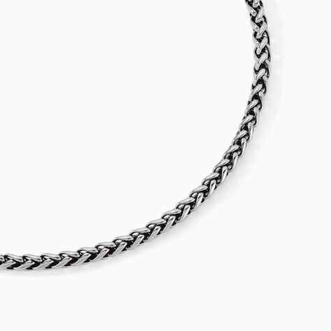 Collier Raph Maille Palmier Acier Gris - Colliers fantaisie Homme | Histoire d&rsquo;Or