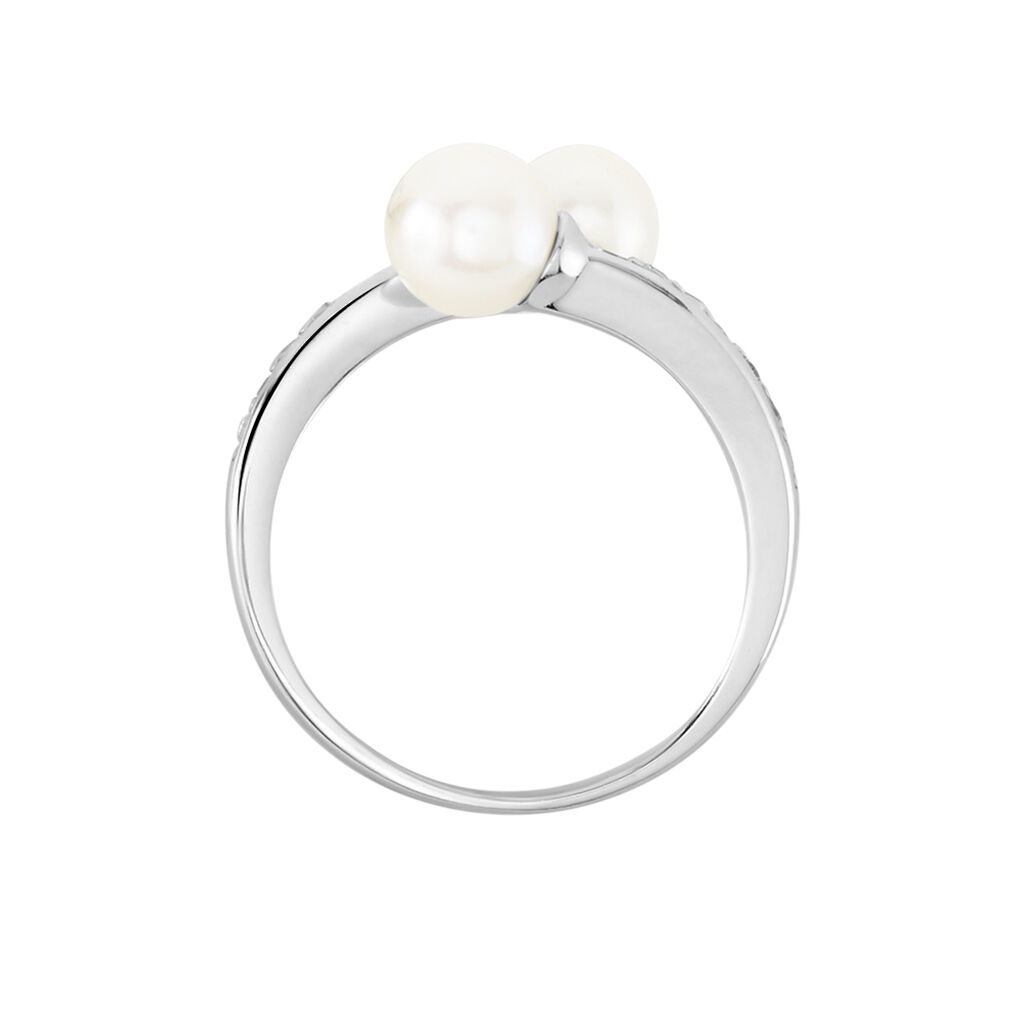 Bague Ajustable Argent Blanc Jeronimo Perle Oxydes De Zirconium - Bagues avec pierre Femme | Histoire d’Or