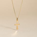 Pendentif Basilissa Croix De Vie Or Jaune - Pendentifs Bapt&ecirc;me Famille | Histoire d&rsquo;Or