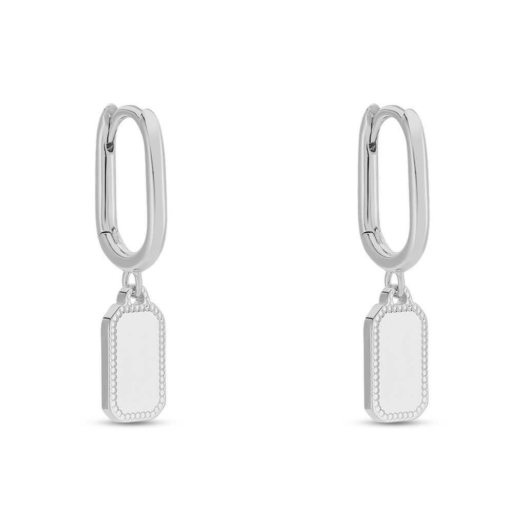 Créoles Jordana Argent Blanc - Boucles d'oreilles créoles Femme | Histoire d’Or