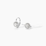 Boucles D'oreilles Pendantes Mentoura Or Blanc Diamant Synth&eacute;tique - Boucles d'oreilles pendantes Femme | Histoire d&rsquo;Or