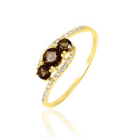 Bague Chloe Or Jaune Quartz Et Oxyde De Zirconium