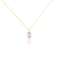 Collier Goutte Or Jaune Amethyste